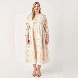 English Factory EMBROIDERED LACE MIDI DRESS